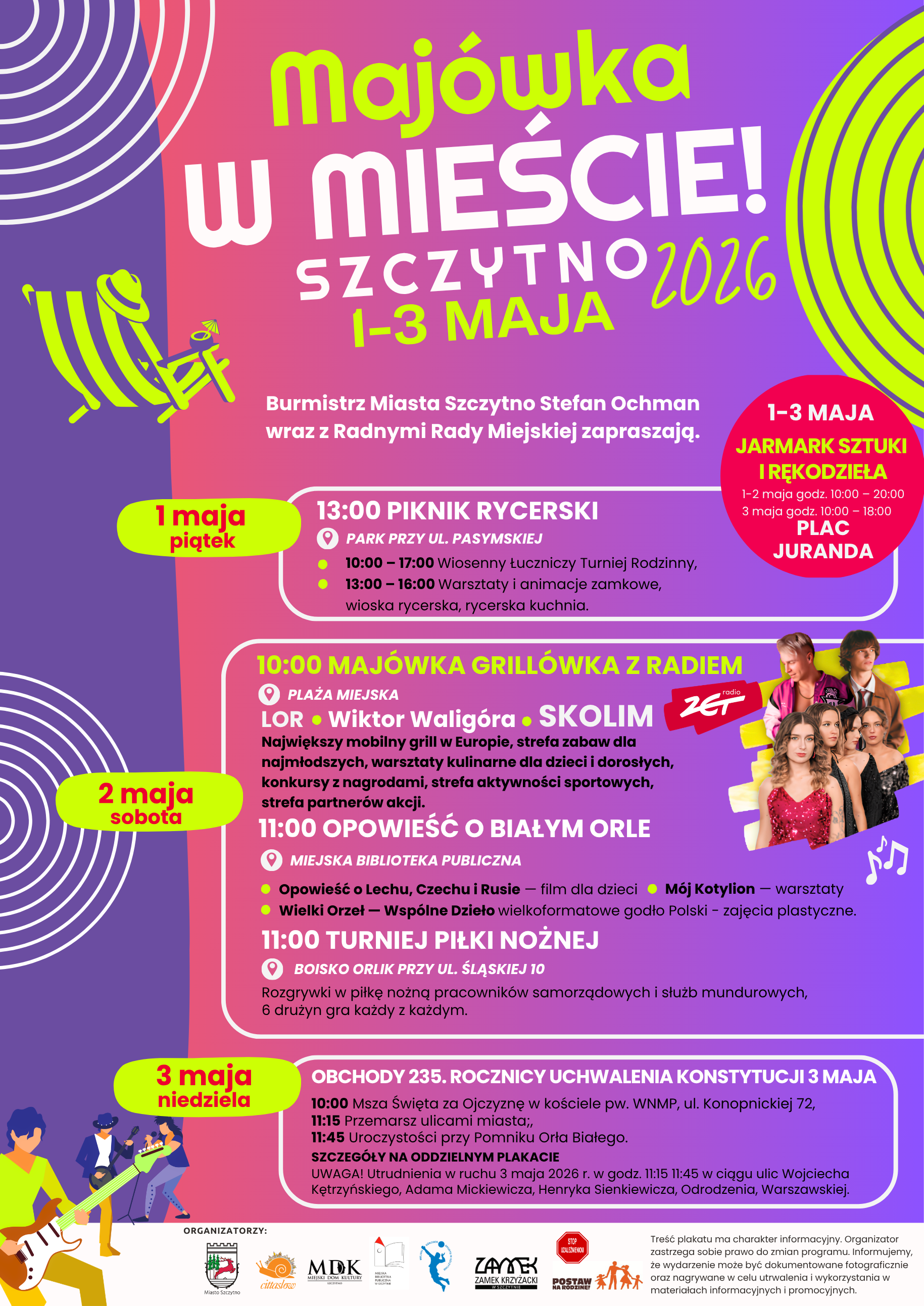 Plakat majówka w mieście 