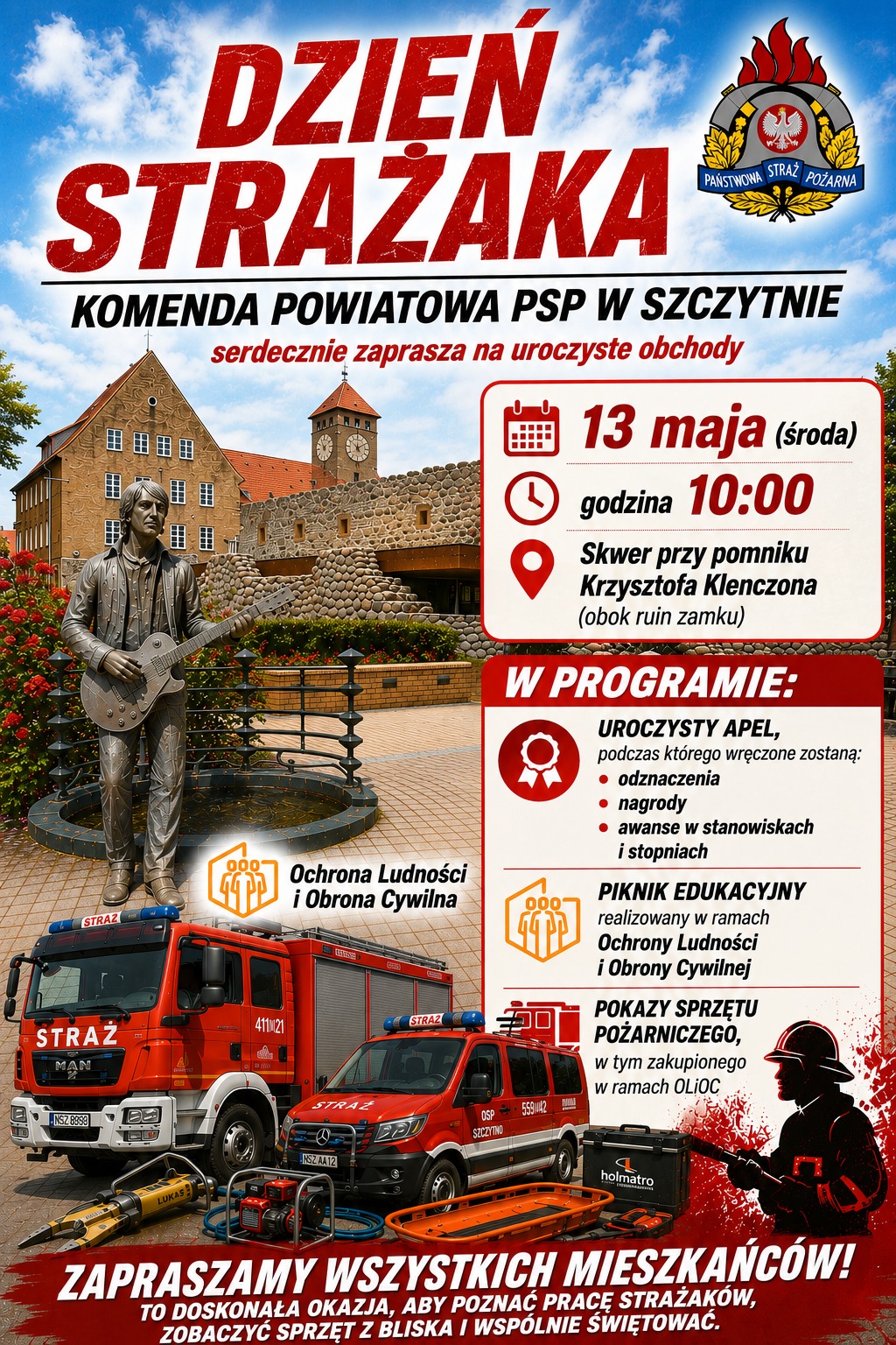 Dzień strażaka plakat 